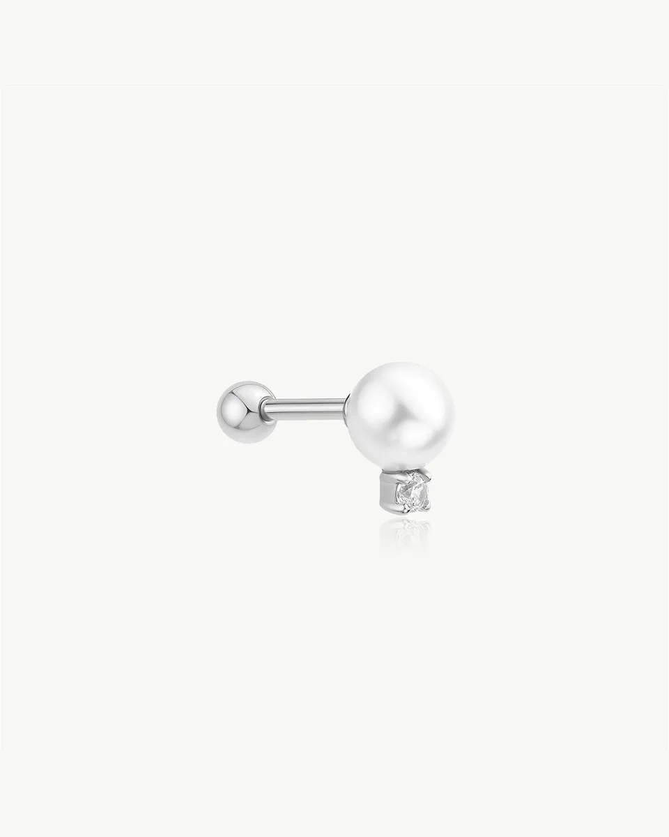 Ania Haie Ear Edit Shell Pearl barbell-korvakoru hopea