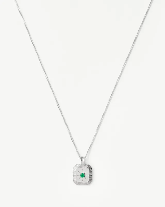 MISSOMA May Birthstone kaulakoru hopea vihreä onyksi