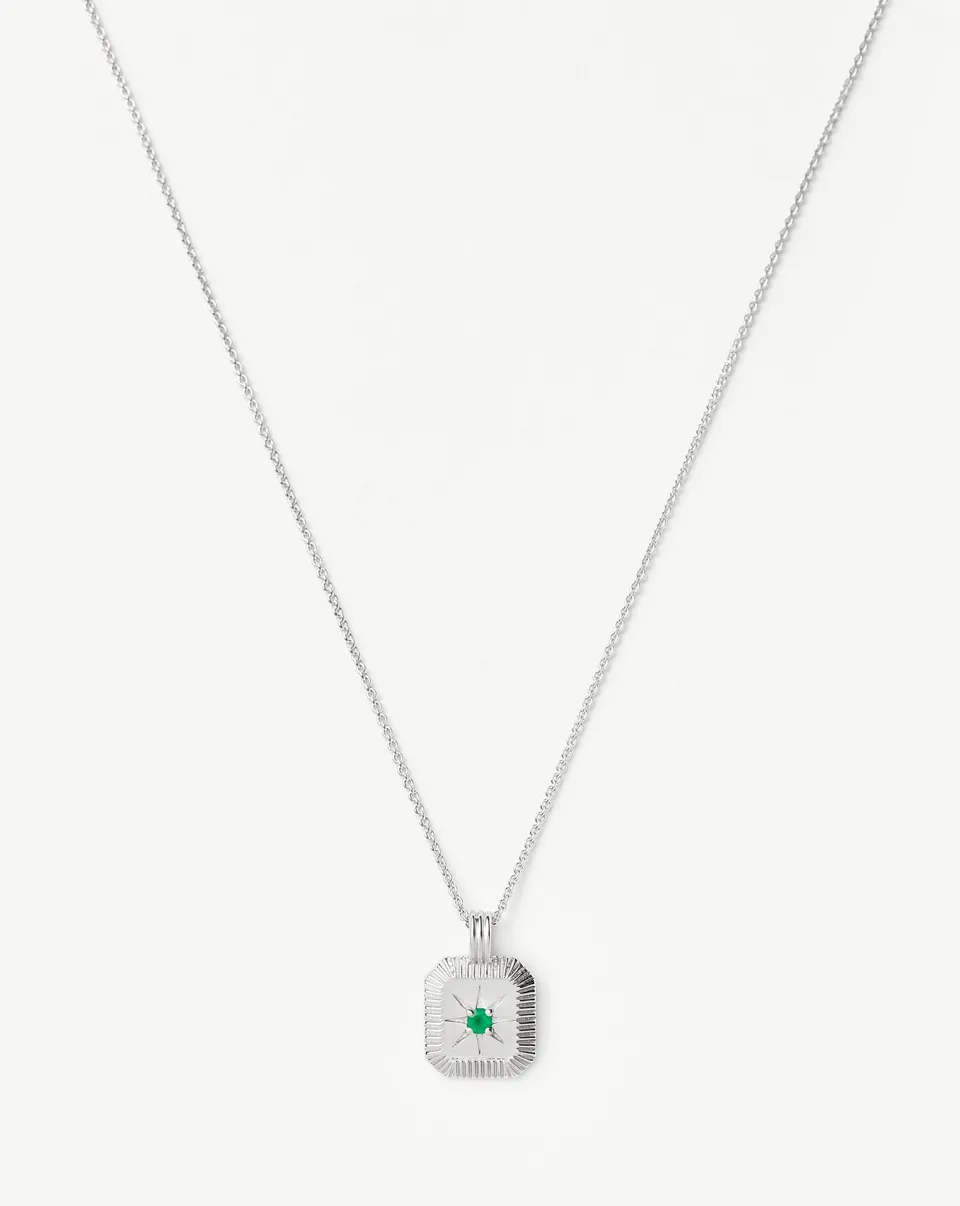 MISSOMA May Birthstone kaulakoru hopea vihreä onyksi