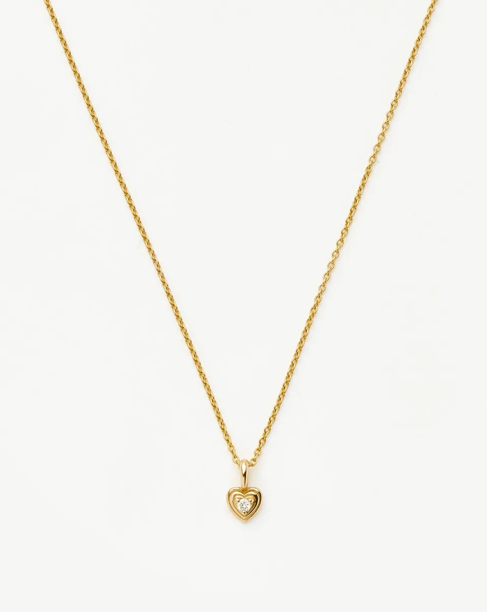 Missoma Diamond Heart Mini kaulakoru 14k timantti