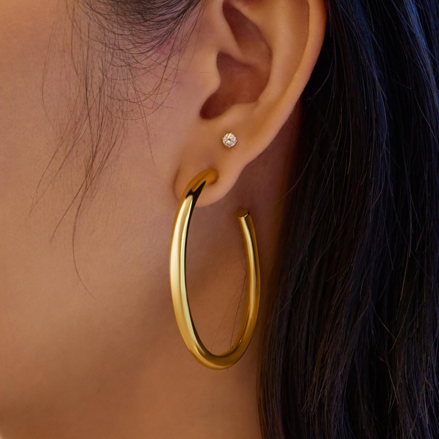 Ania Haie Tide Echo Classic Tube hoop-korvakorut kulta 36mm