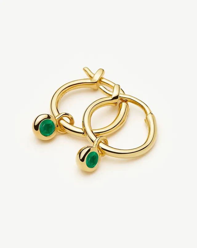 Missoma May Birthstone rengaskorvakorut kulta onyksi