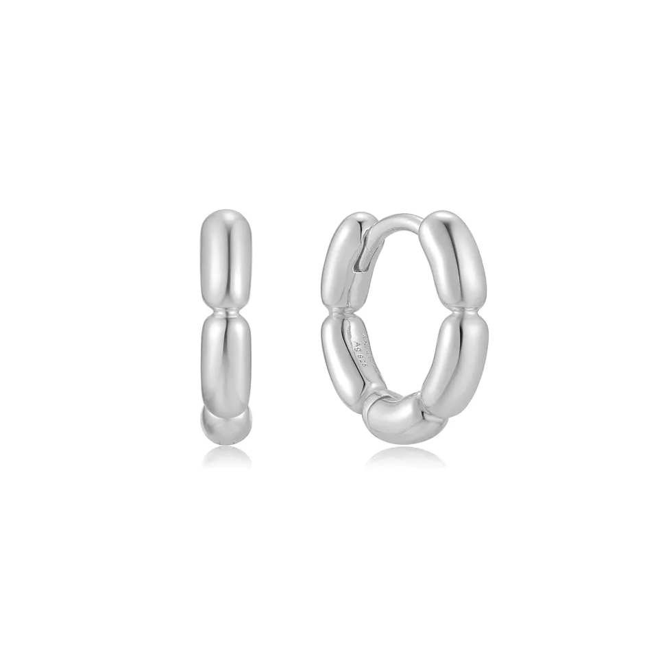 Ania Haie Reimaginer Segmented Puffy huggie-korvakorut hopea