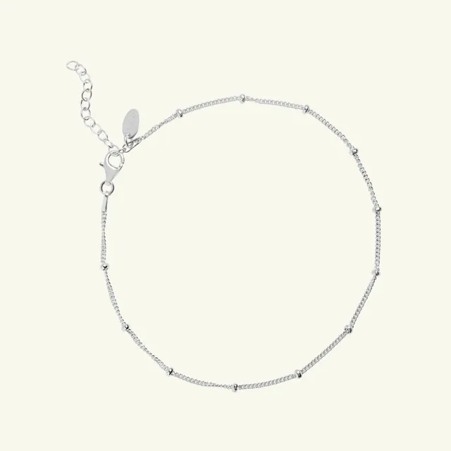 Muru Jewellery hopeinen nilkkakoru sterlinghopeaa
