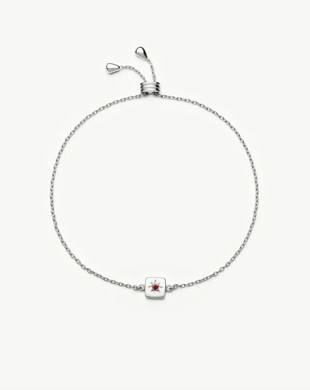 Missoma January Birthstone Slider rannekoru granaatti hopeoitu