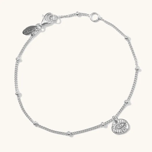 Muru Jewellery Evil Eye rannekoru hopea suojasilmä
