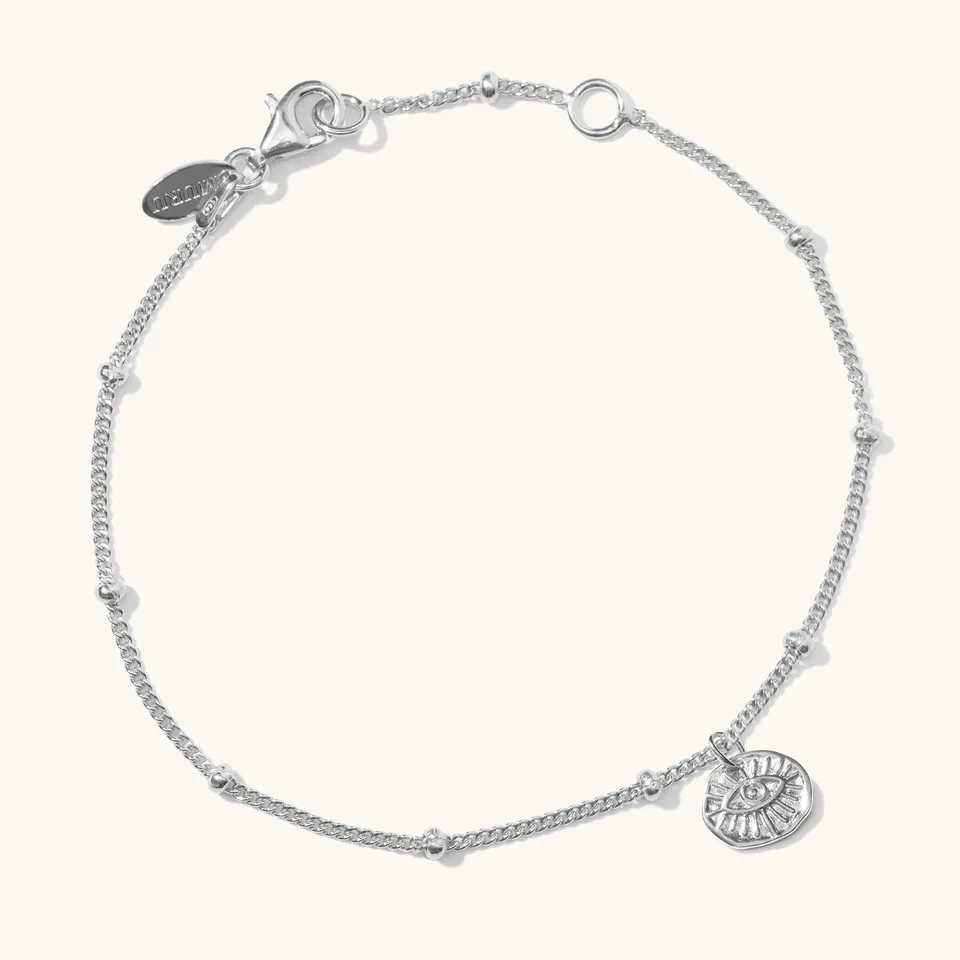 Muru Jewellery Evil Eye rannekoru hopea suojasilmä