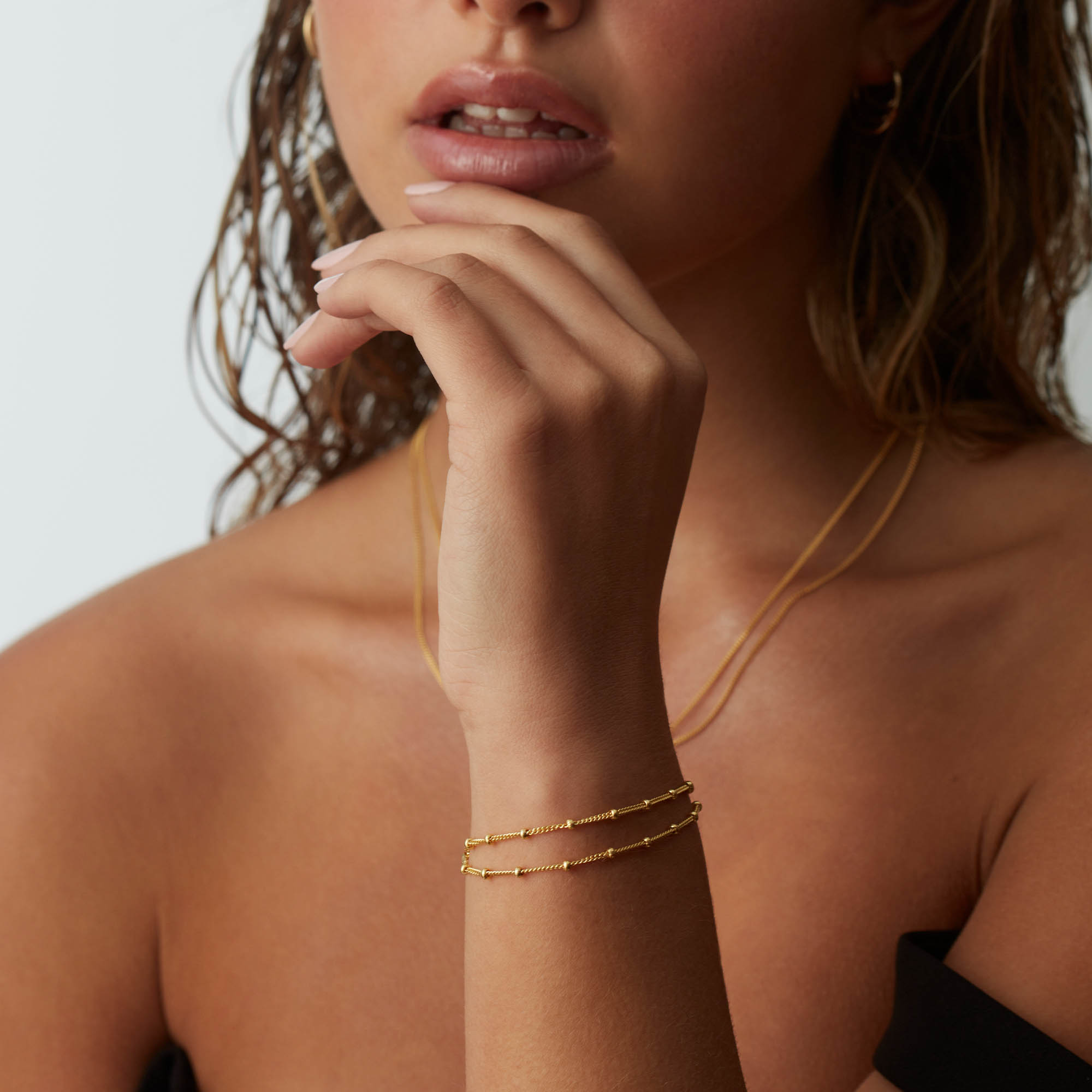 Muru Jewellery Duo Bead rannekoru kulta vermeil