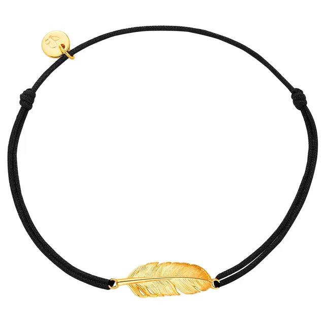 Glanzstücke München Textilarmband Feder rannekoru musta
