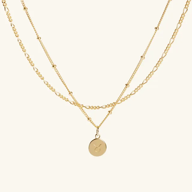 Muru Zodiac kaulakorusetti kulta 16" kaiverrettu