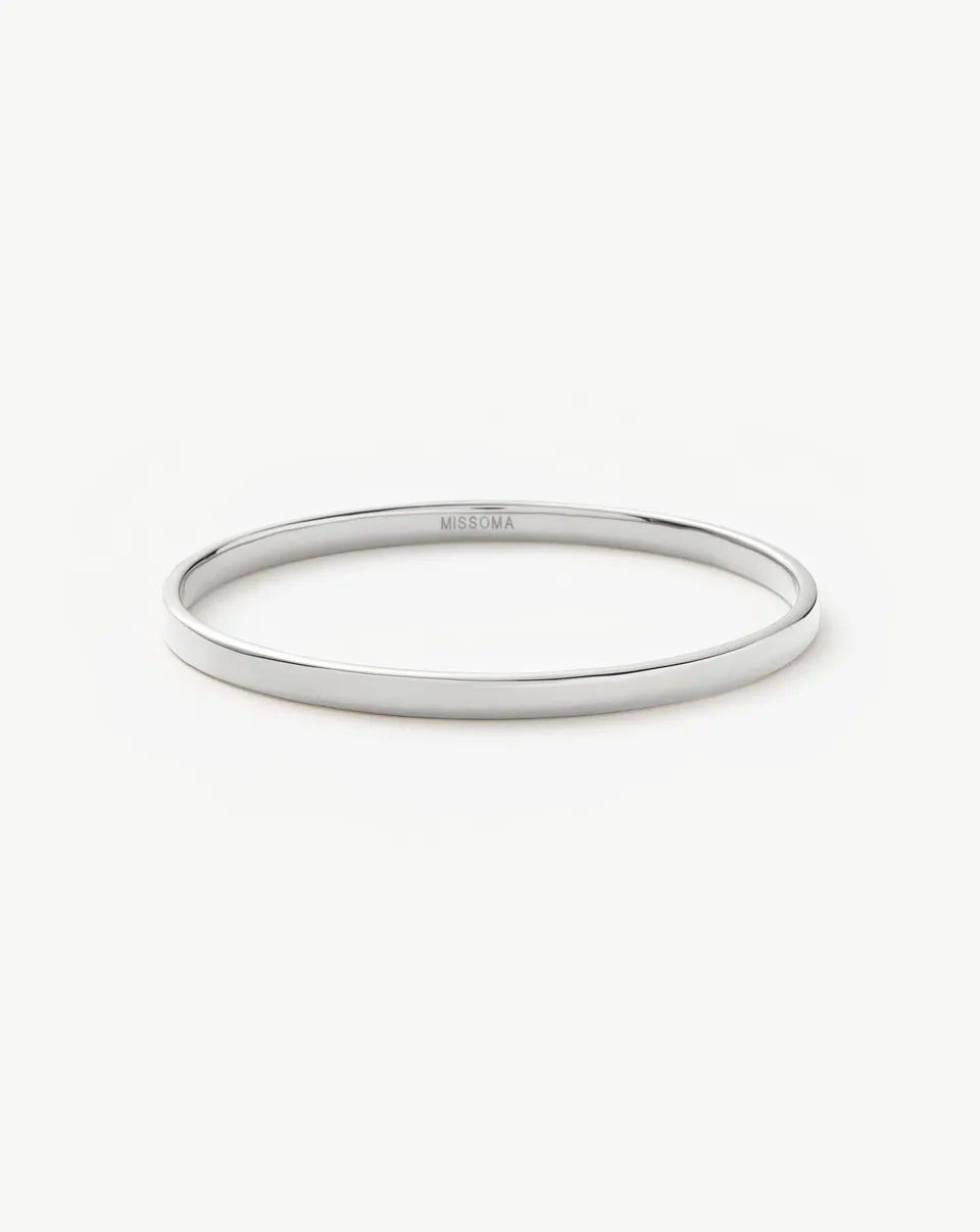 Missoma Classic Round rannekoru hopeoitu