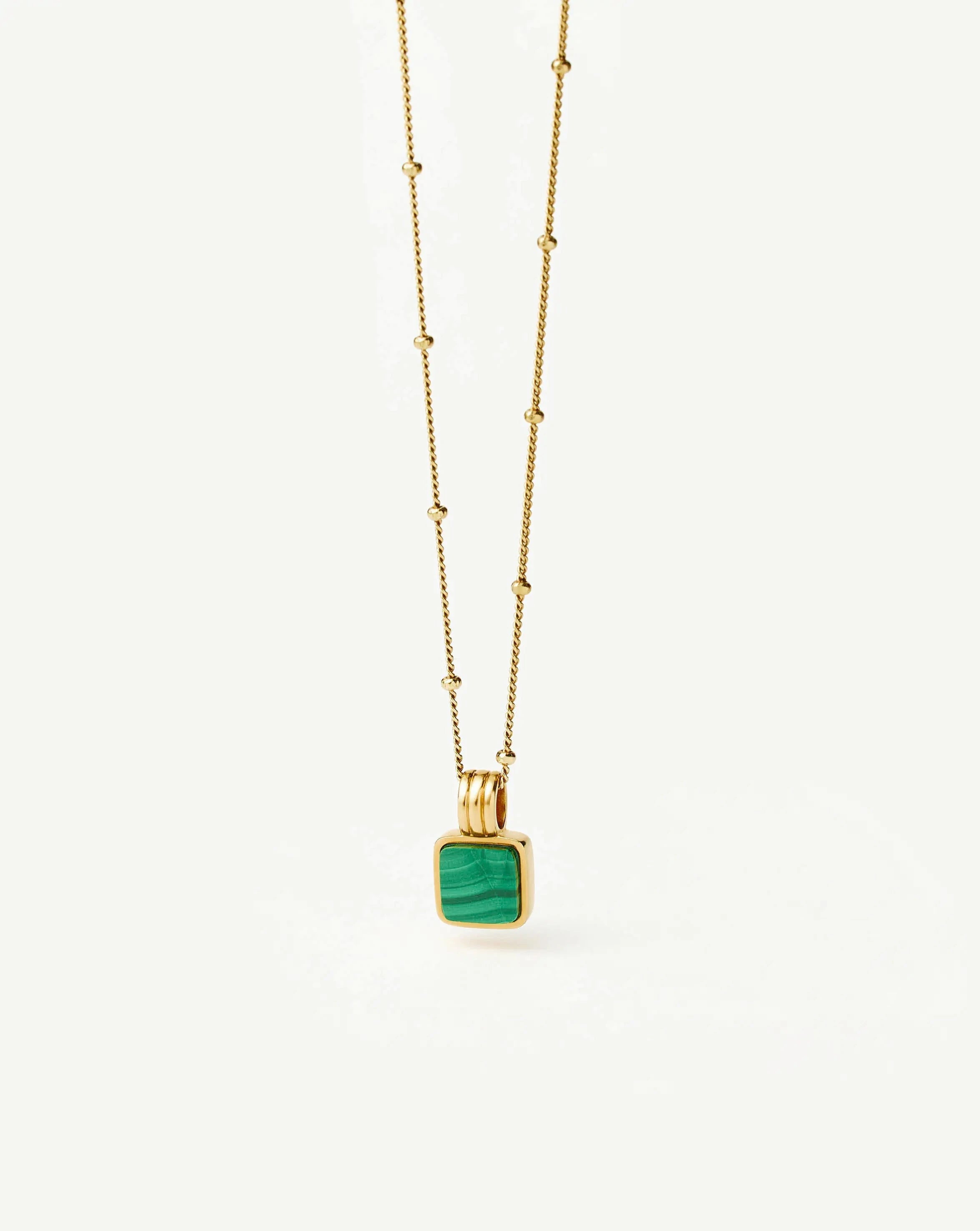 Missoma Lucy Williams Square Malachite kaulakoru kulta malakiitti