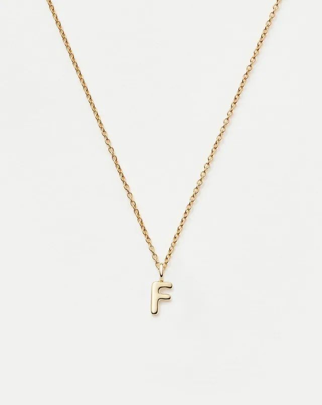 Missoma Initial Mini Pendant F kaulakoru kulta