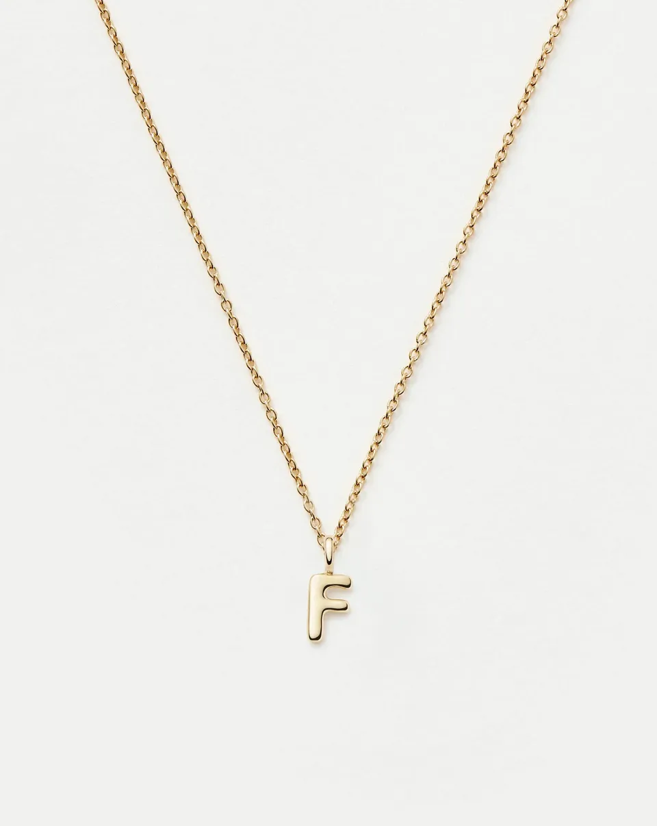 Missoma Initial Mini Pendant F kaulakoru kulta