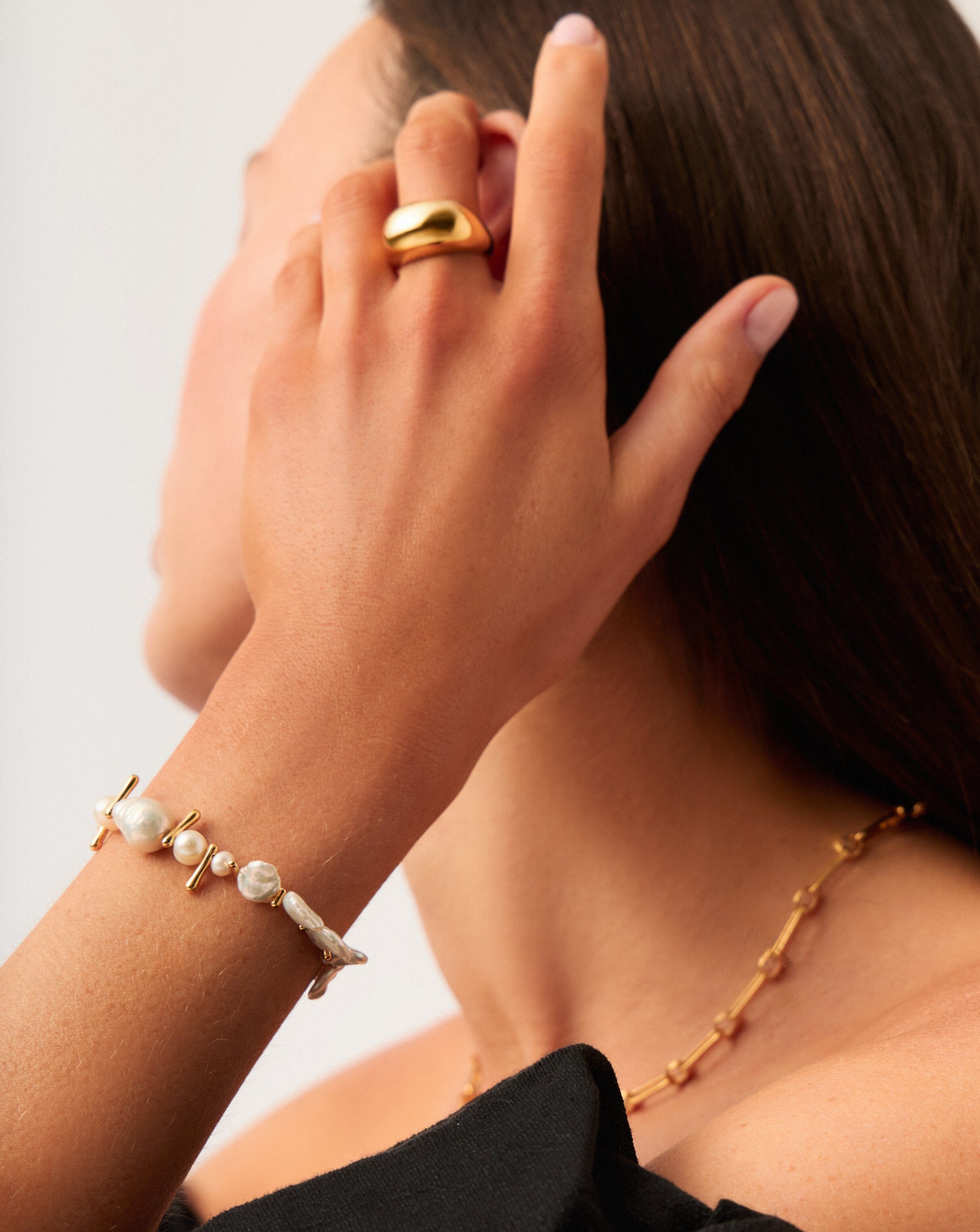 MISSOMA Mixed Pearl Statement helmirannekoru M kullattu helmi