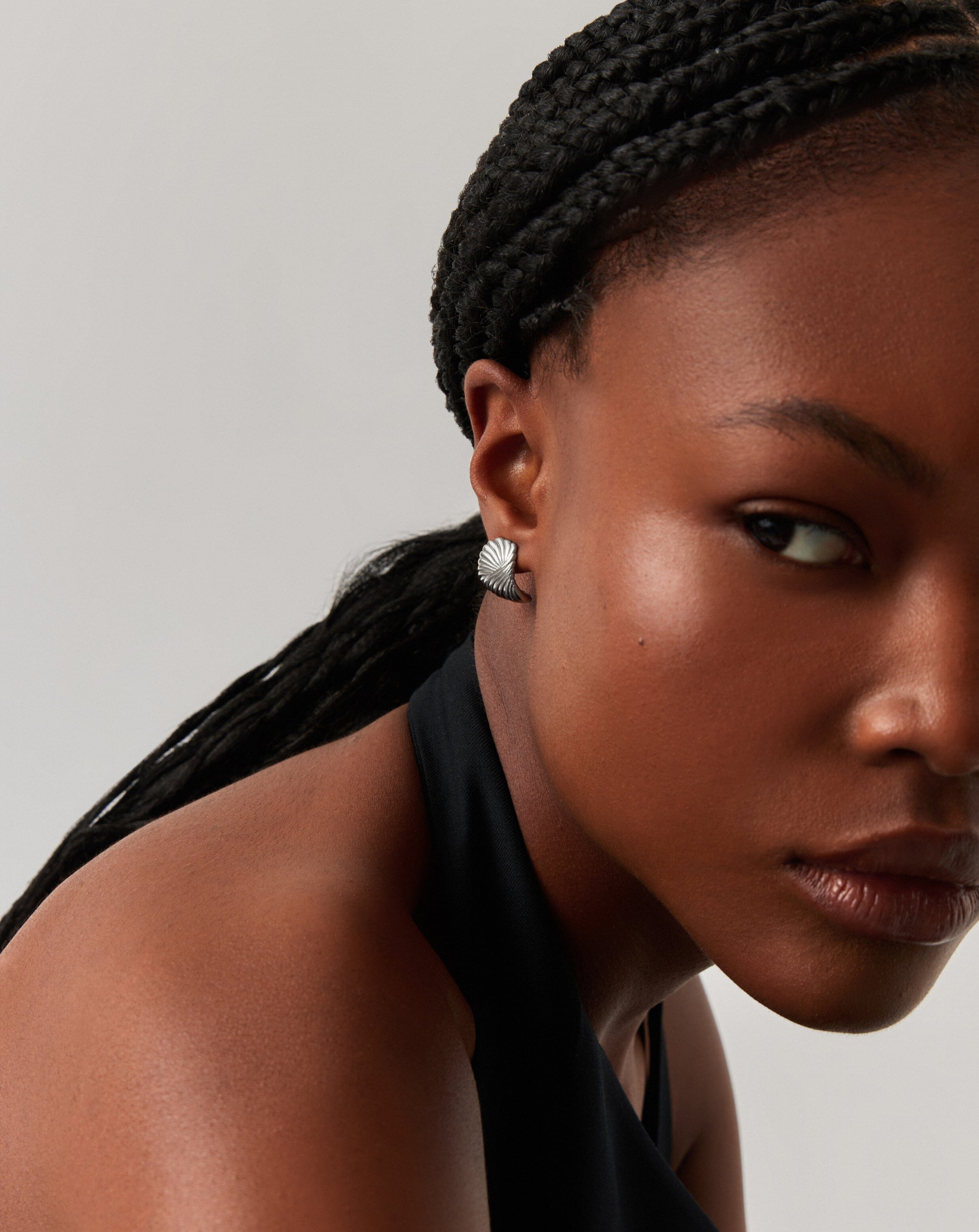 Missoma Ripple Stud Earrings nappikorvakorut hopeoitu