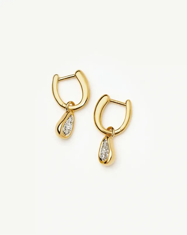 MISSOMA Molten Teardrop Pave Charm korvakorut kulta