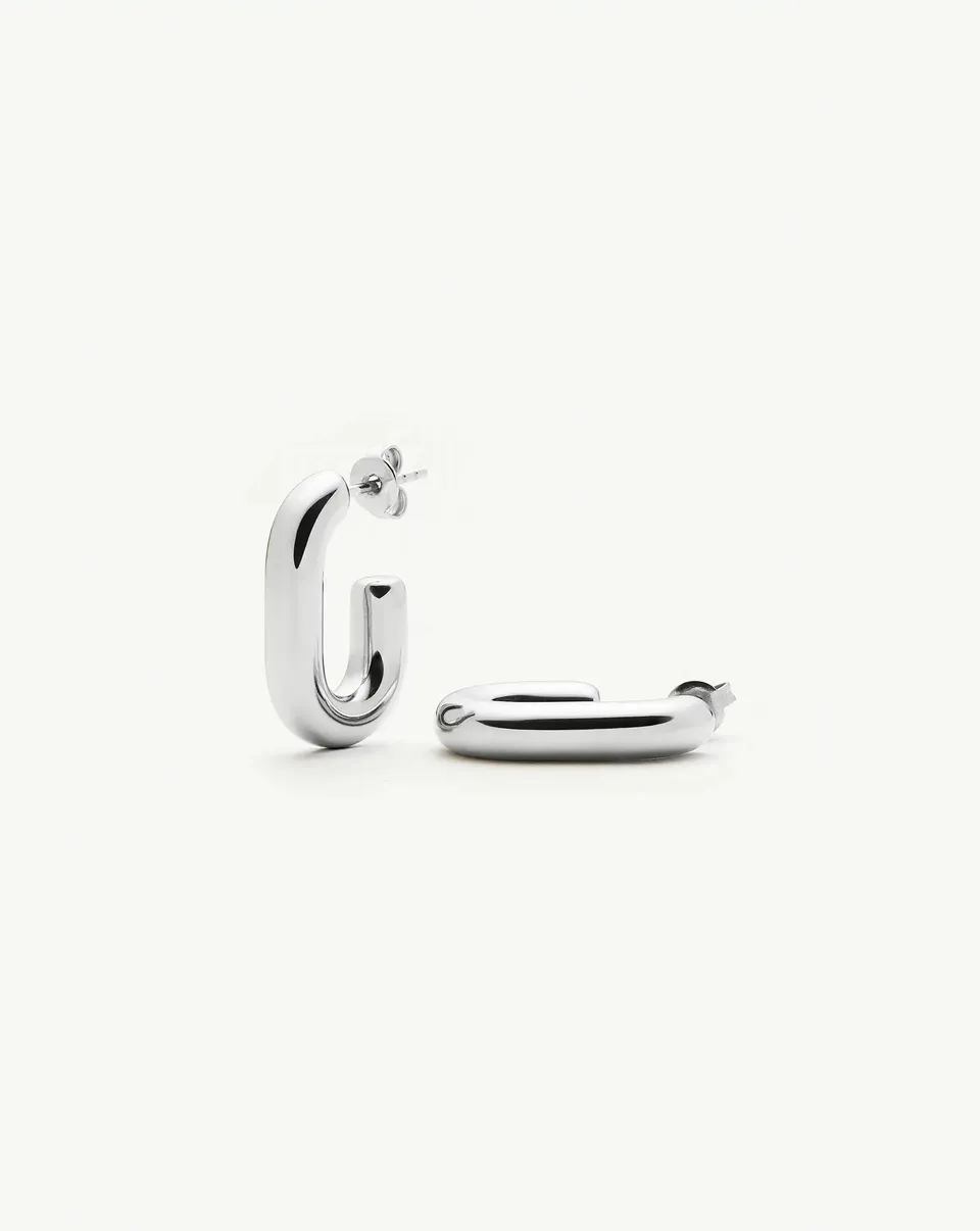 Missoma Chubby Oval korvarenkaat hopea Small vedenkestävä