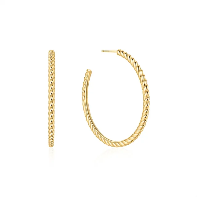 Ania Haie Gold Twisted Oversized Hoop rengaskorvakorut 35,5 mm
