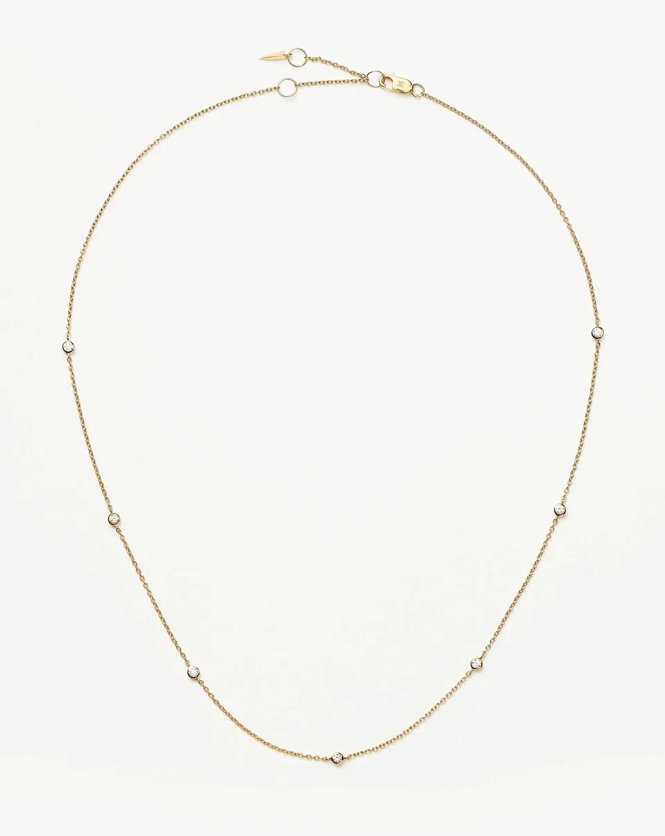 Missoma Floating Diamond kaulakoru 14k kulta timantti