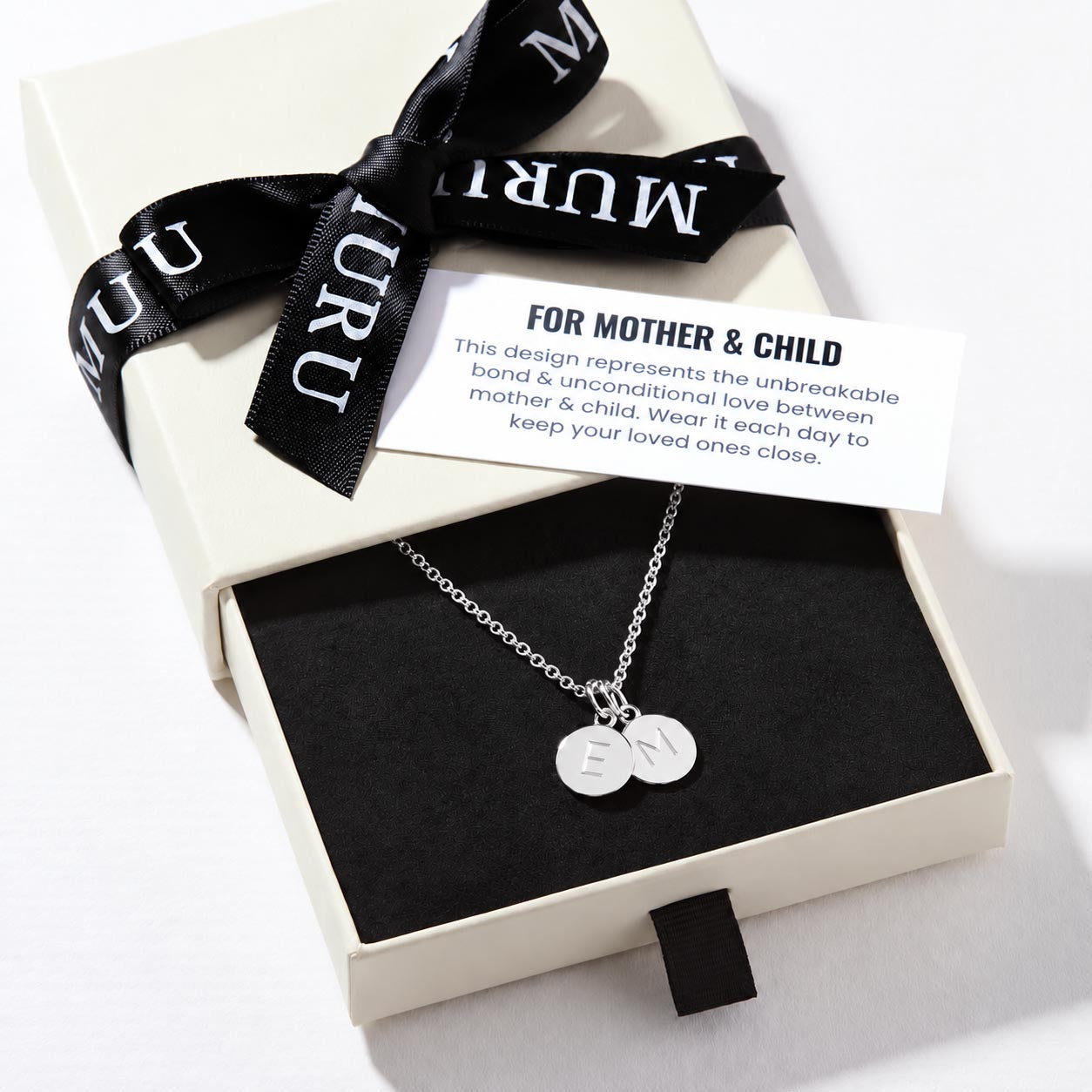 Muru Mother and Child Double Disc kaulakoru hopea 16-18"