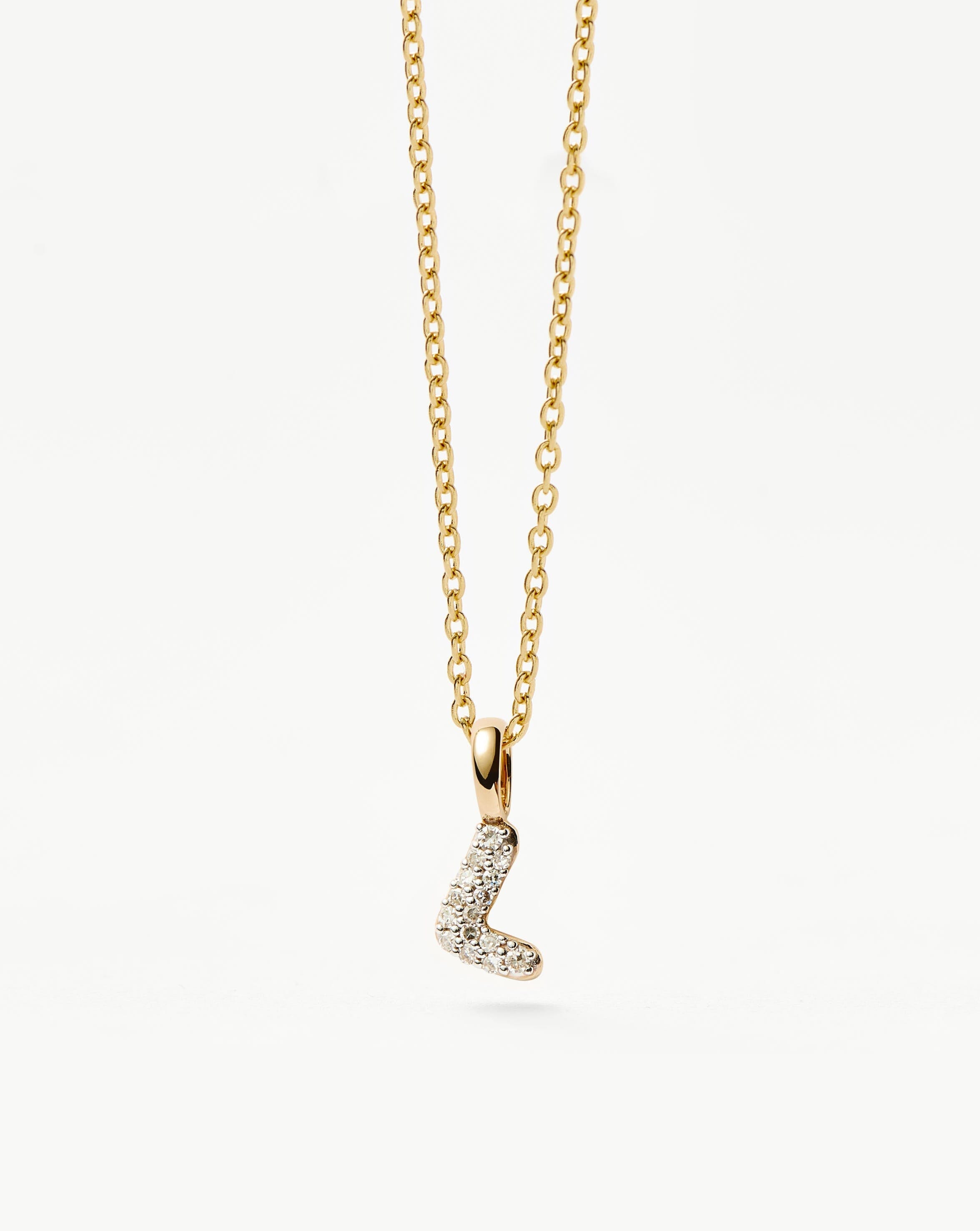 Missoma Diamond Initial Mini kaulakoru L 14k kulta timantti