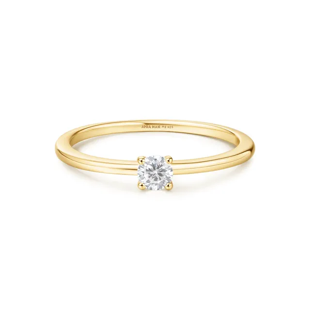 Ania Haie Sunny Sparkler Classic Slim Stacking sormus kulta 54 zirkonia