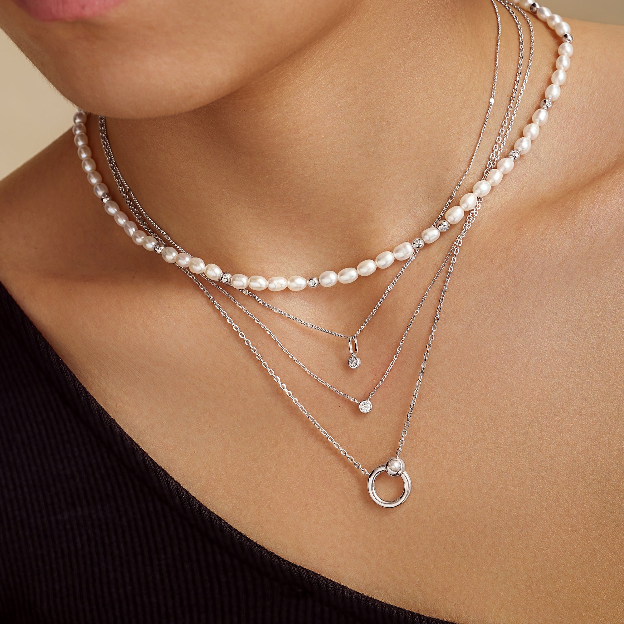 Ania Haie Dusk Divas Spheres Chain kaulakoru hopea