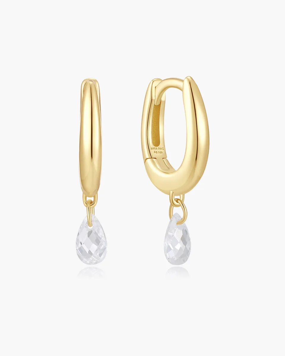 Ania Haie Fluid Light Teardrop Dangle Huggie korvakorut kulta pisara