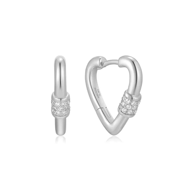 Ania Haie Reimaginer Heart Clasp Huggie korvakorut hopea
