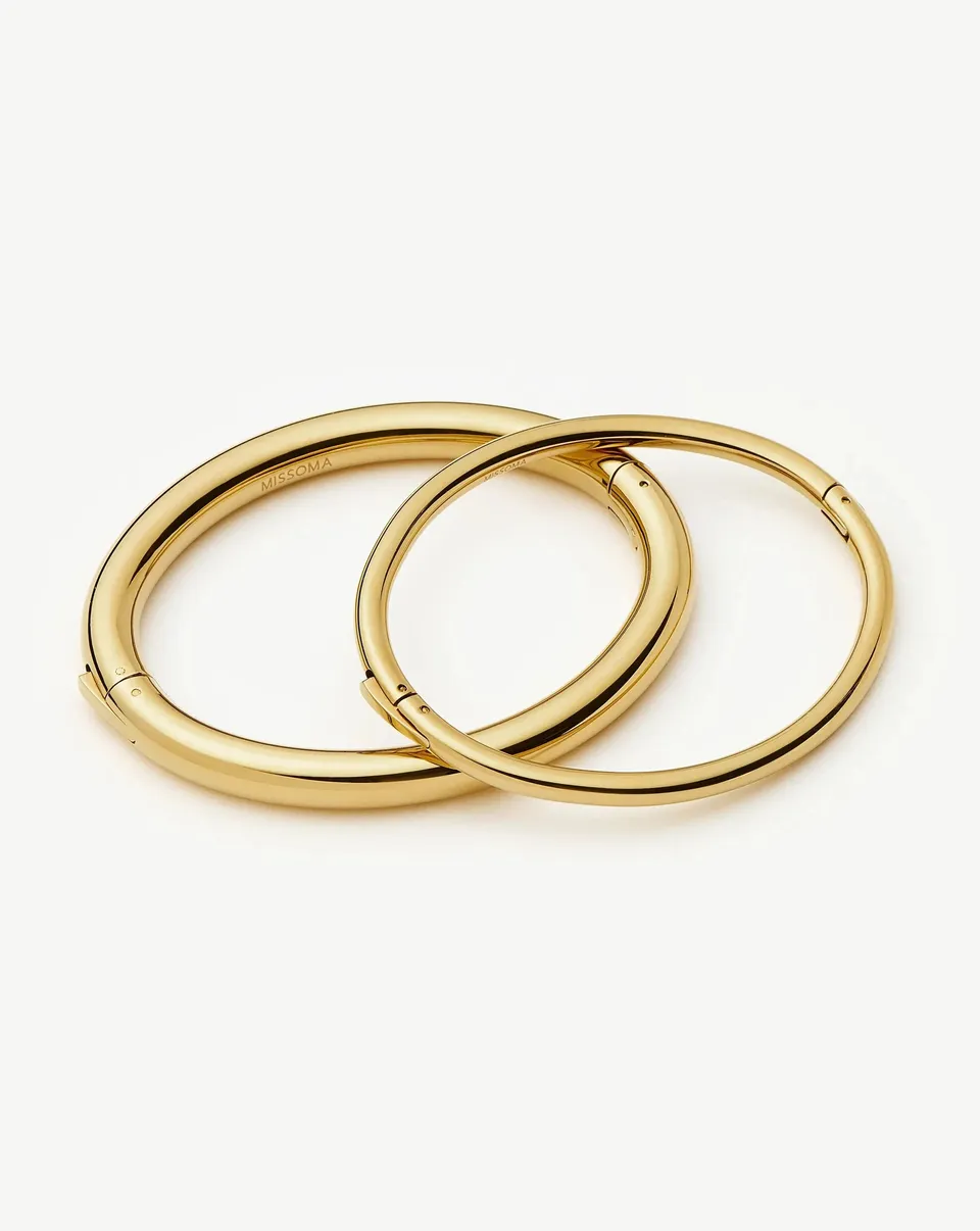Missoma Chunky Bangle rannekorusetti kulta 2 kpl
