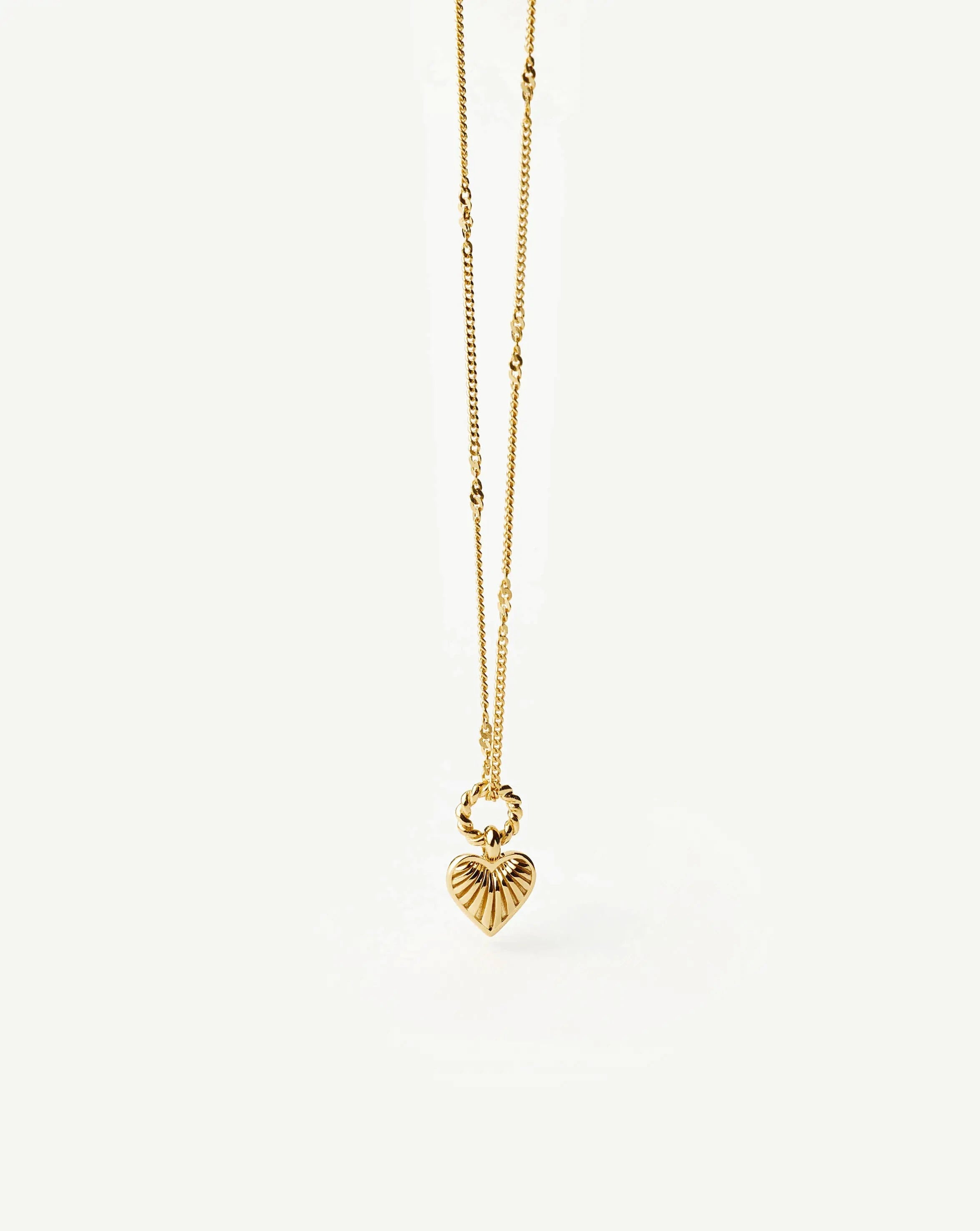 Missoma Mini Ridge Heart kaulakoru sydän kullattu