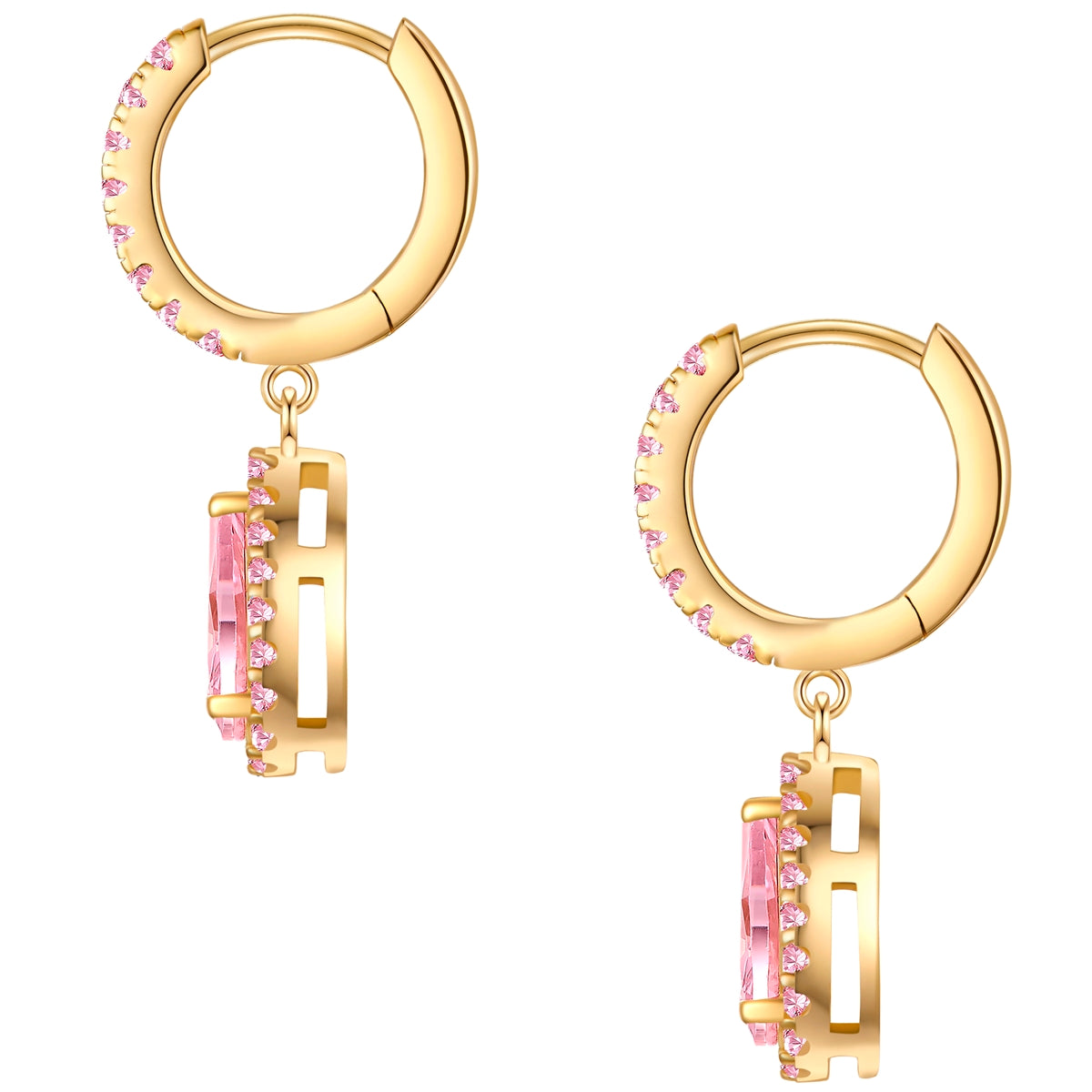 Glanzstücke München Creolen Gold Zirkonia Pink korvarenkaat