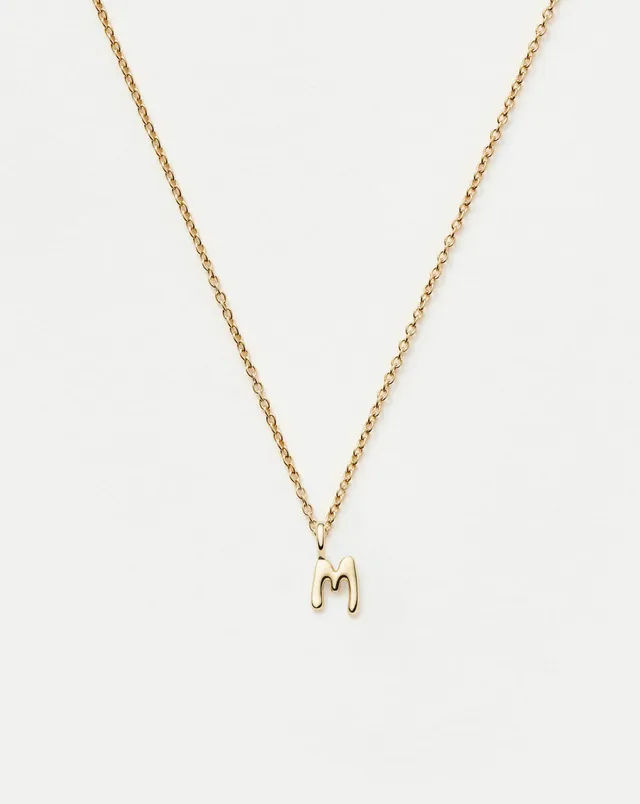 Missoma Initial Mini Pendant M kaulakoru kulta