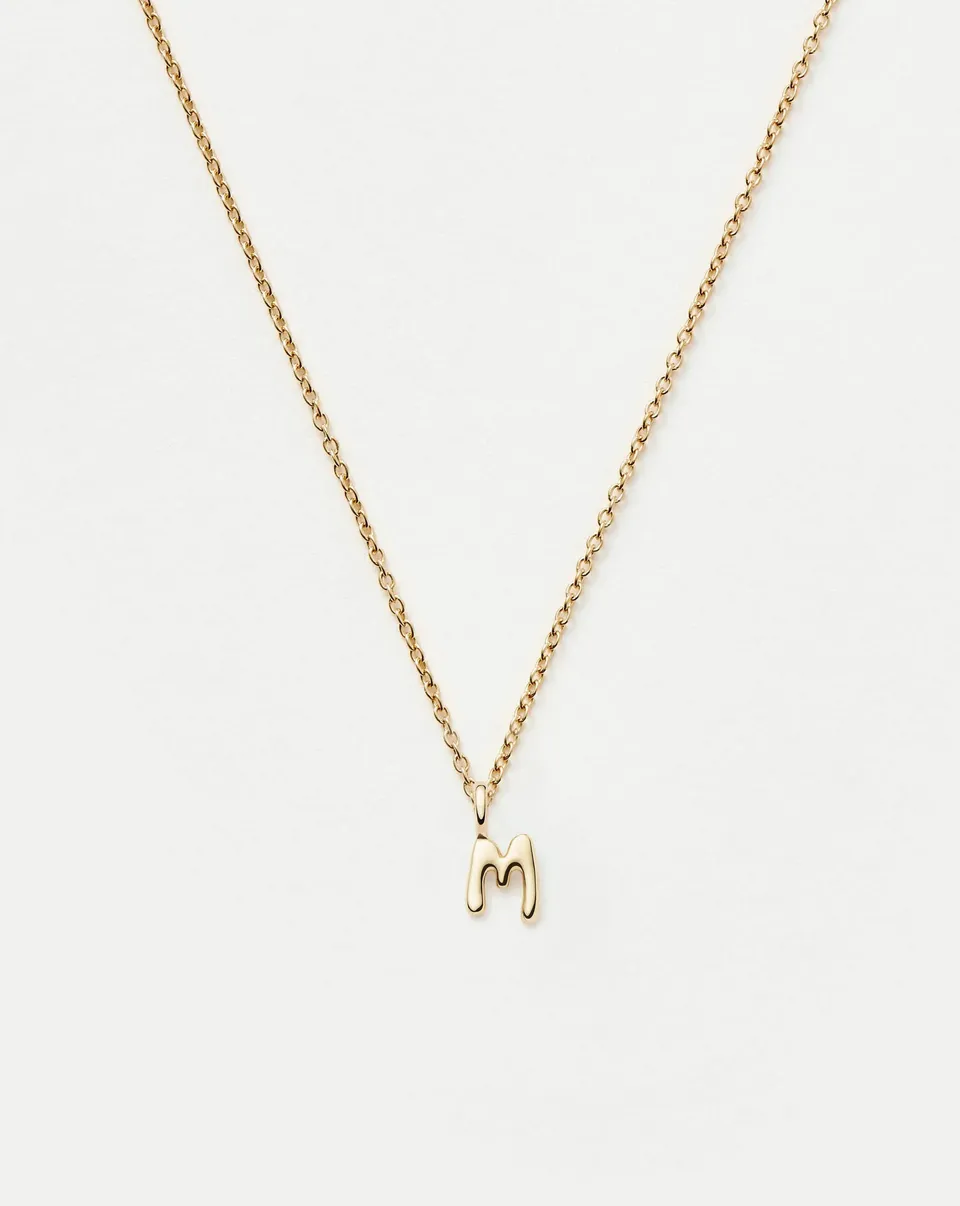 Missoma Initial Mini Pendant M kaulakoru kulta