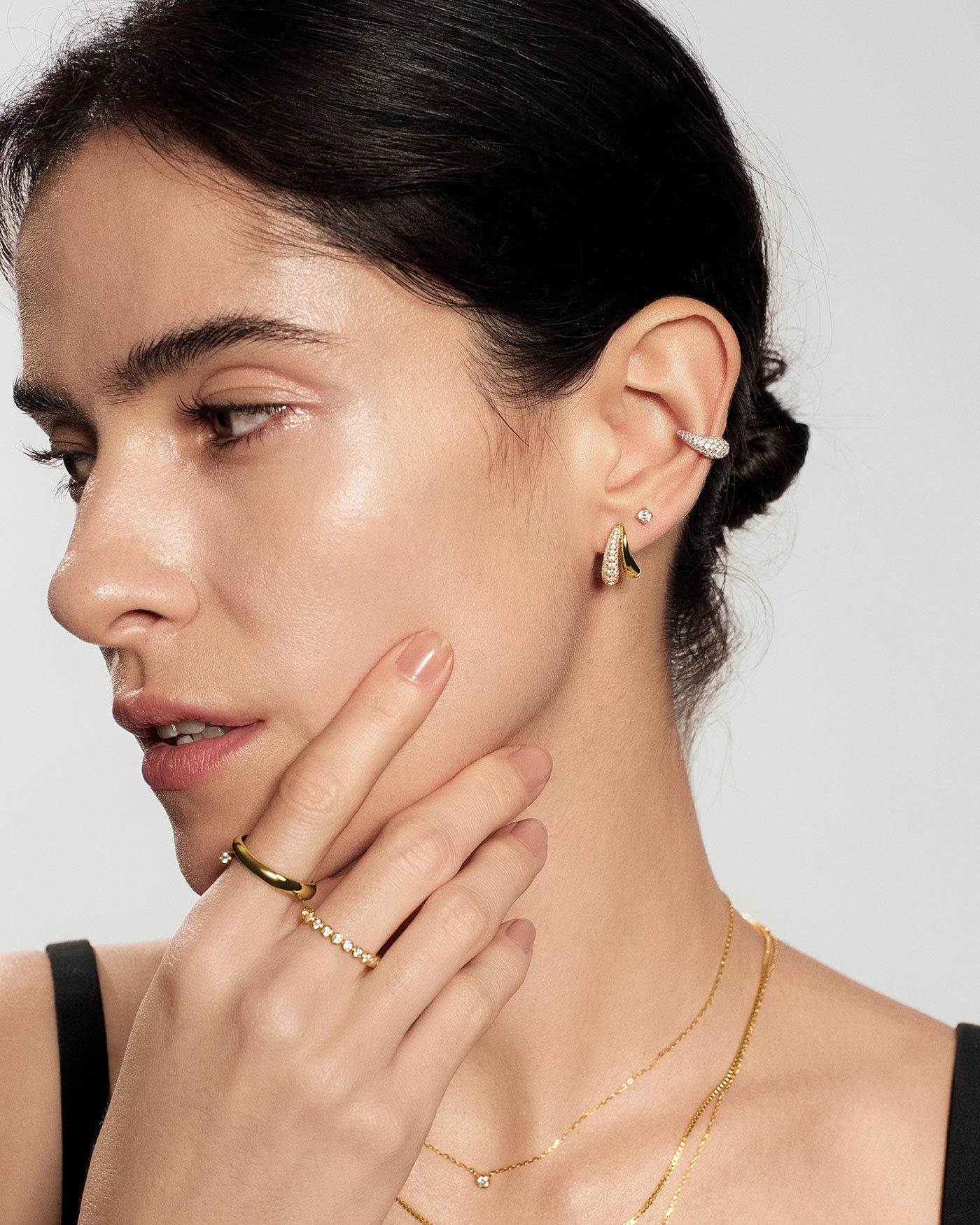 Ania Haie Chic Creator Bezel Set sormus kulta zirkonia