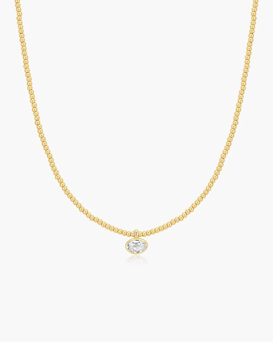 Ania Haie Wanderer Bezel Organic Pebble kaulakoru kulta zirkonia