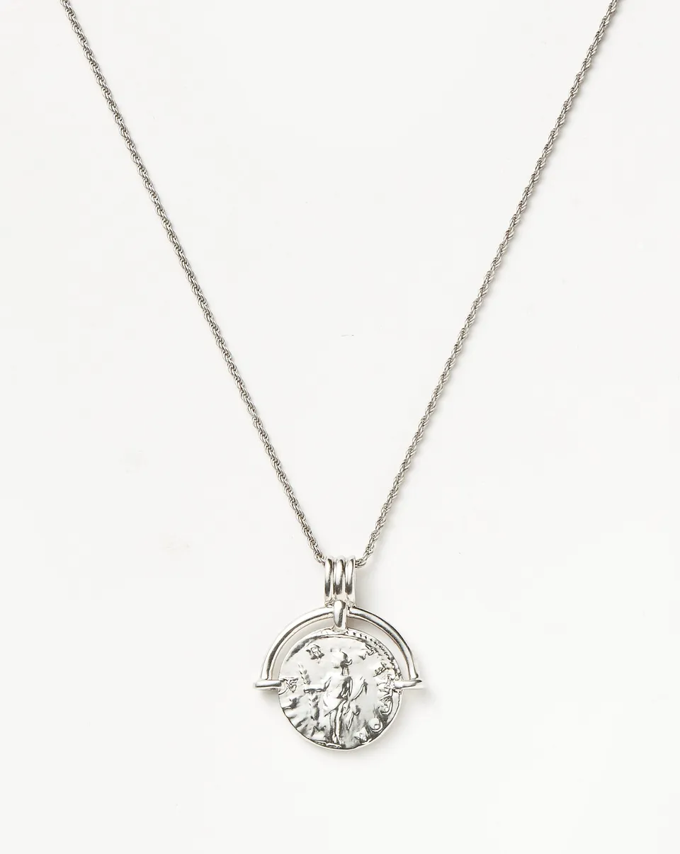 Missoma Lucy Williams Roman Arc Coin kaulakoru hopea M