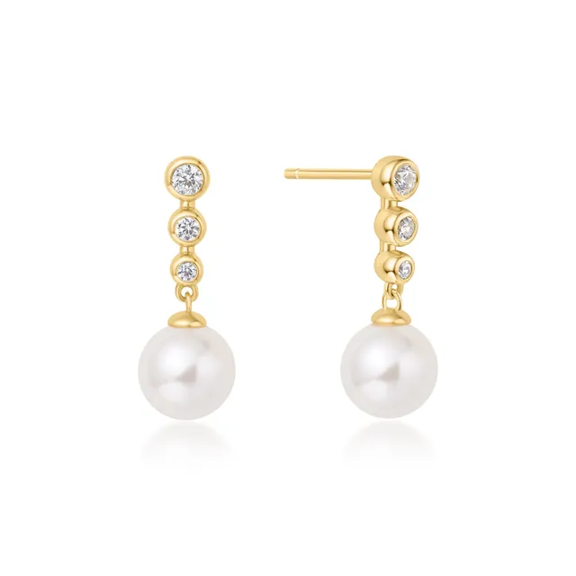 Ania Haie Miss Dainty Tennis Pearl korvakorut kulta