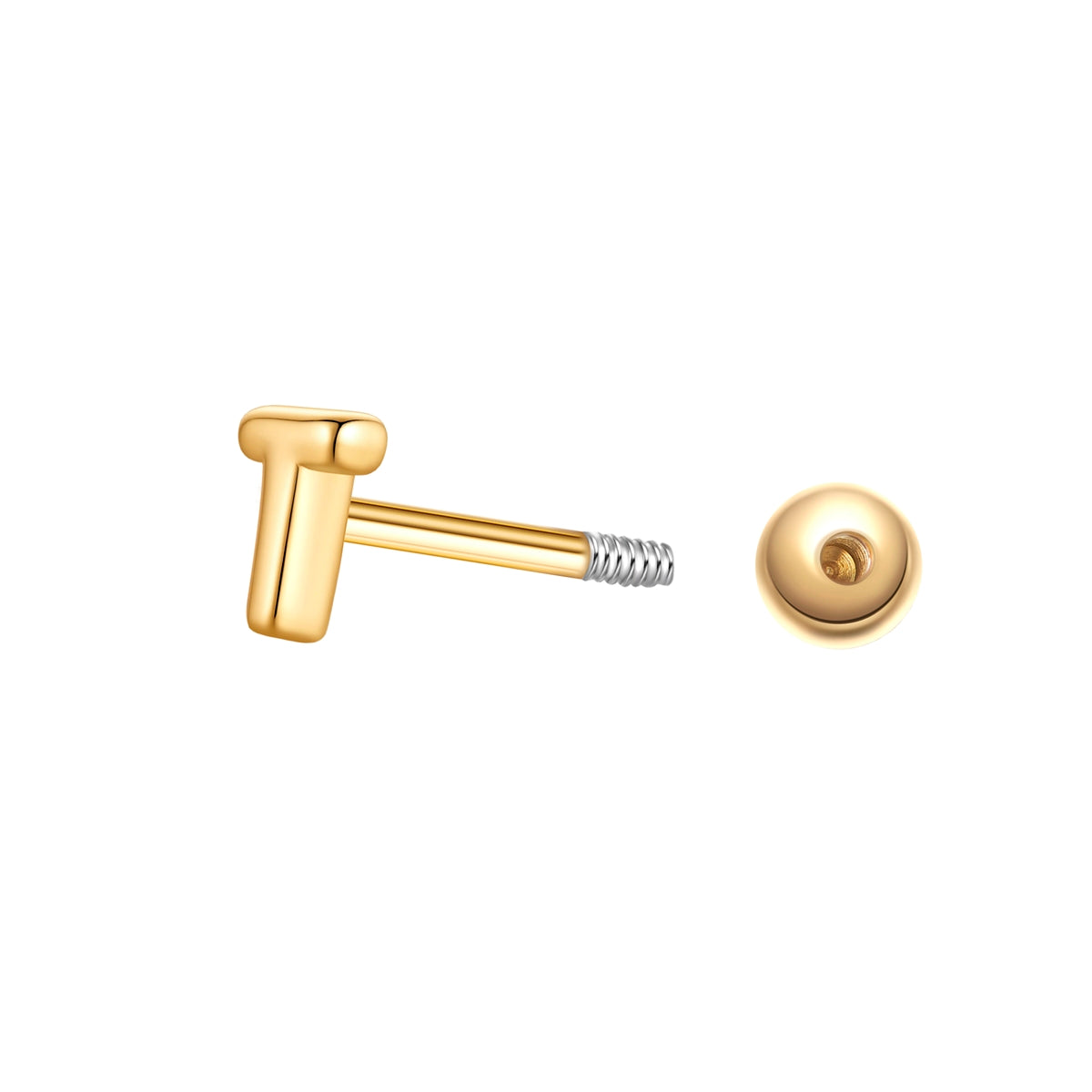Glanzstücke München Happystuds T kirjain piercing kullattu