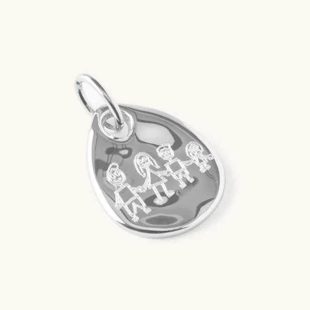 Muru Ripple Tear Drop riipus hopea kaiverrettava