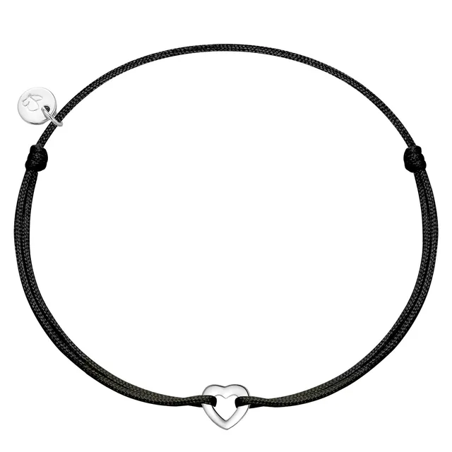 Glanzstücke München Tiny Hearts tekstiilirannekoru musta