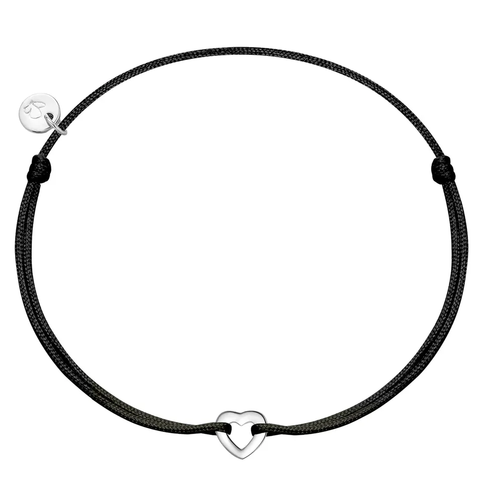 Glanzstücke München Tiny Hearts tekstiilirannekoru musta