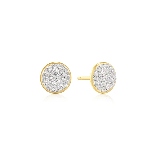 Ania Haie Luna Gaze Pavé Disc nappikorvakorut kulta 8,5 mm