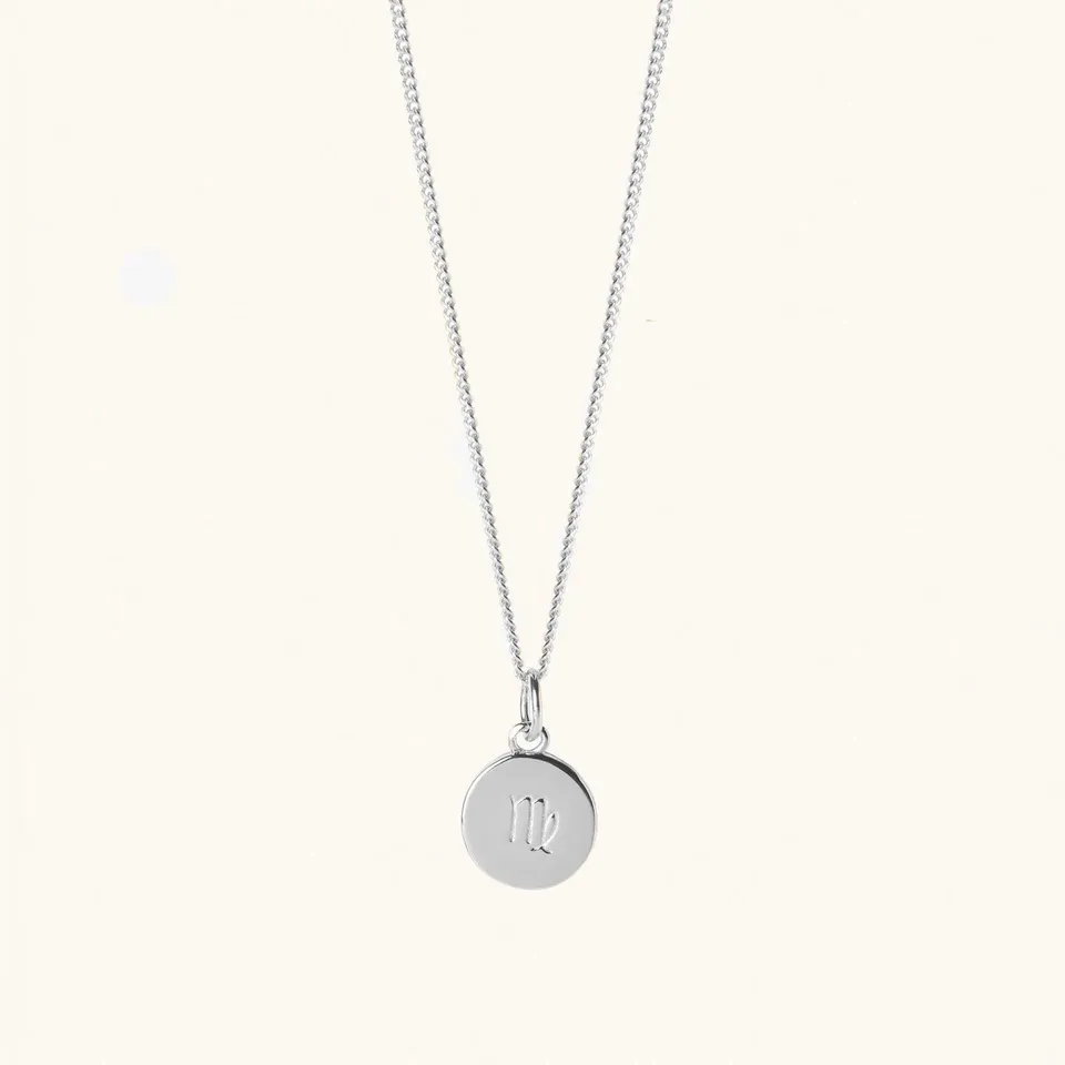Muru Zodiac Symbol Disc kaulakoru hopea