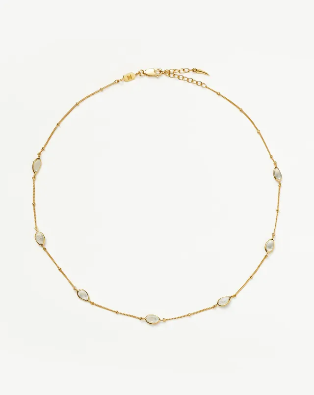 Missoma Magma Charm choker kuukivi kultavermeil