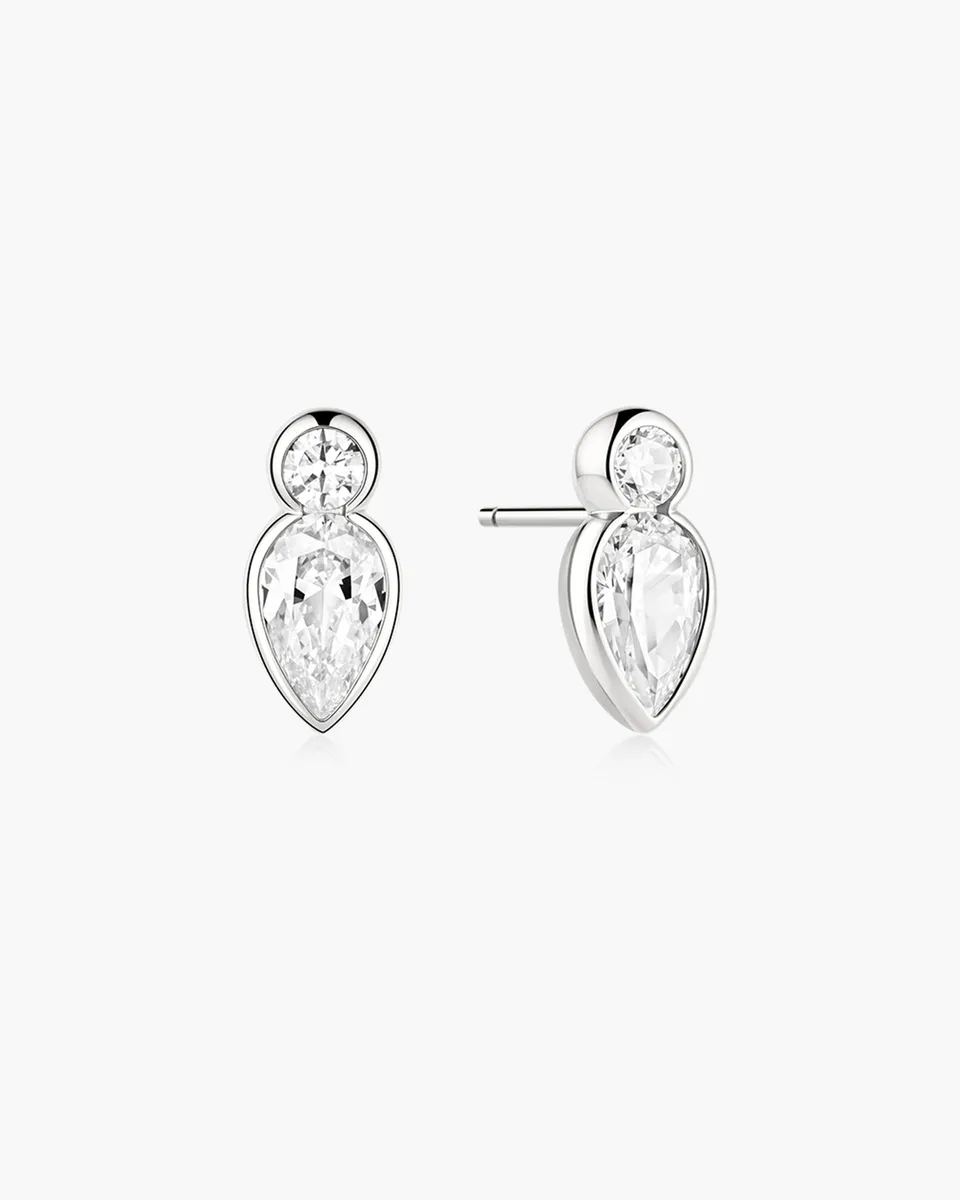 Ania Haie Wanderer Teardrop Round Stud korvakorut hopea