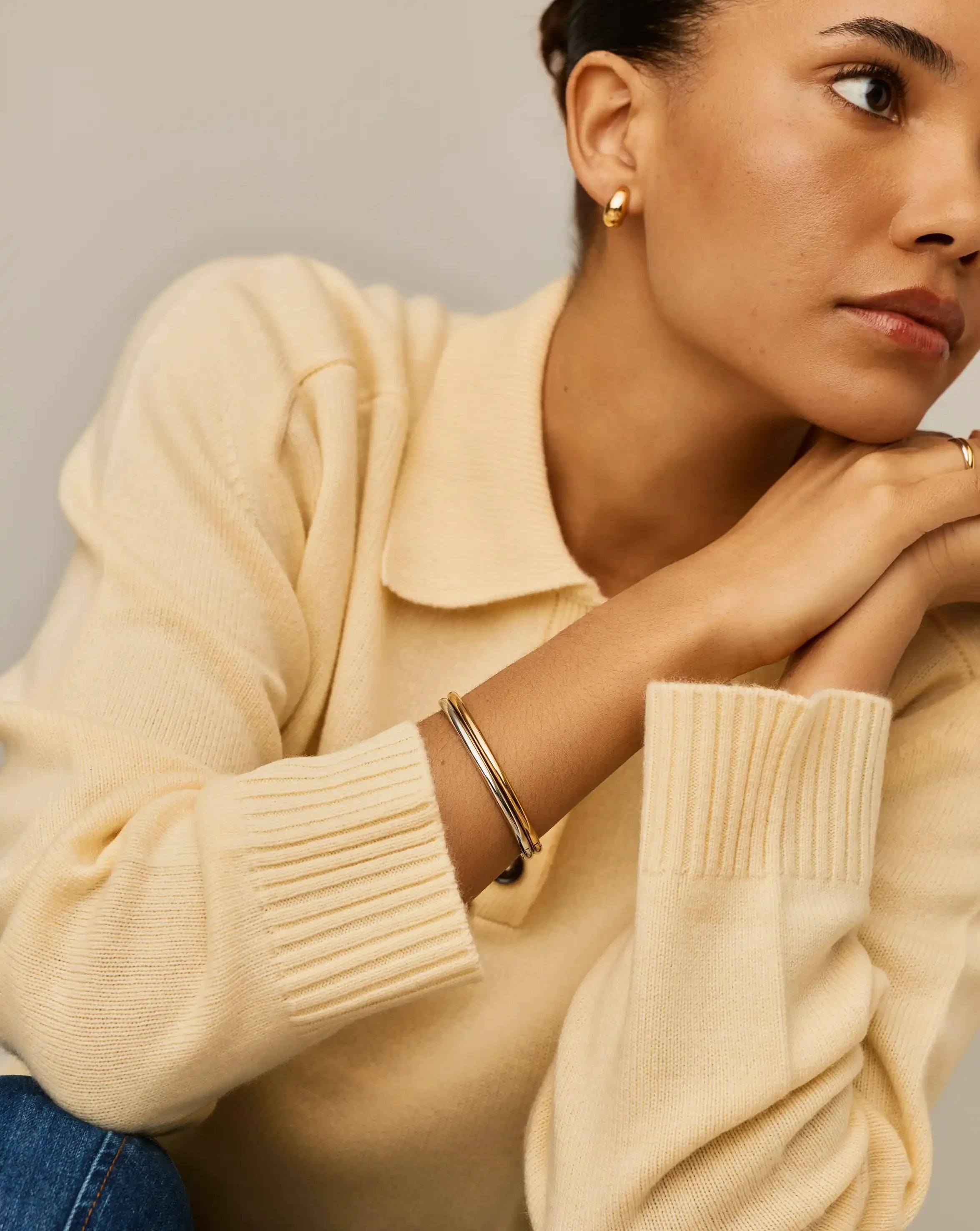 MISSOMA Classic Bangle Set rannerenkaat kulta hopea
