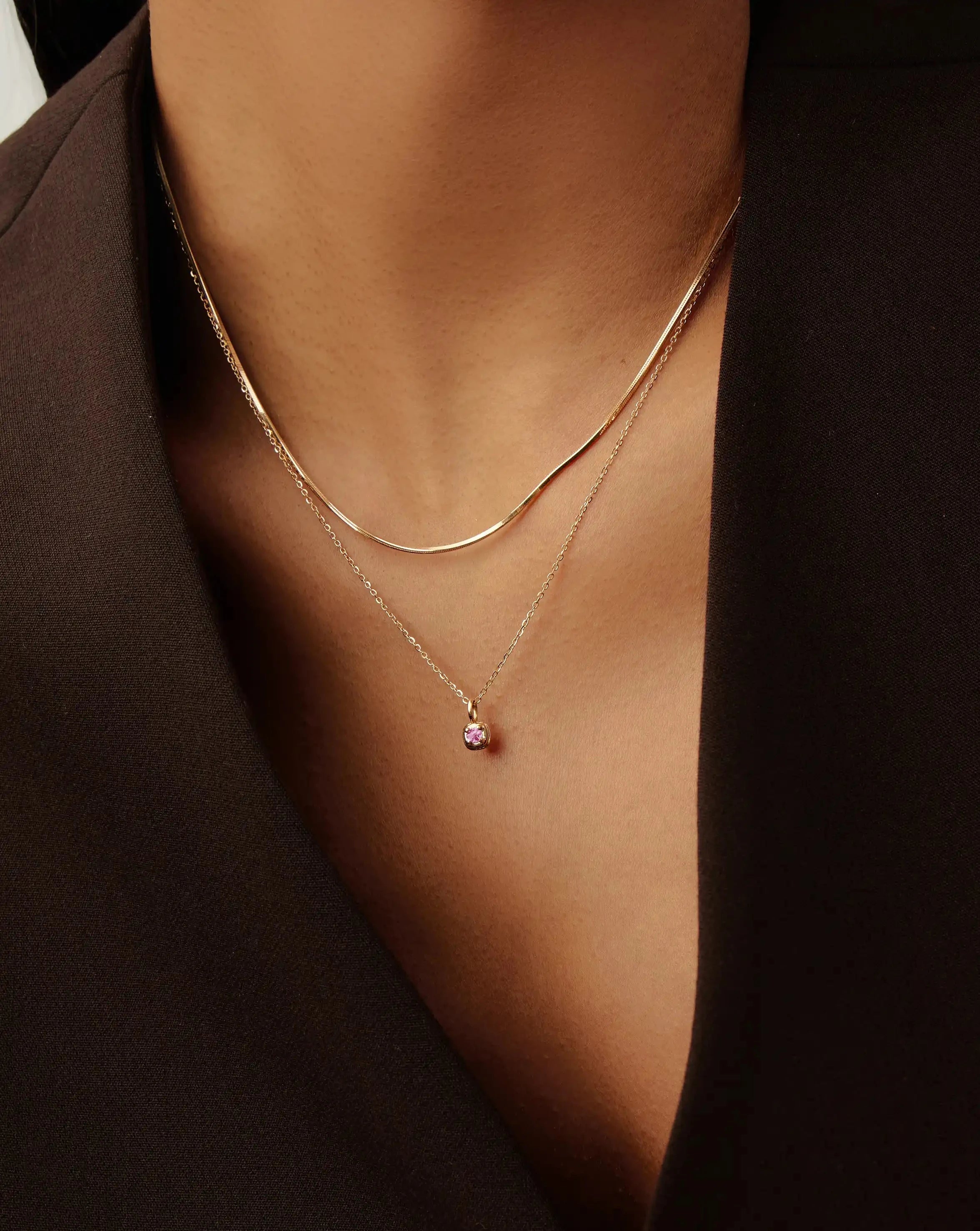 Missoma October Birthstone kaulakoru 14ct kulta turmaliini
