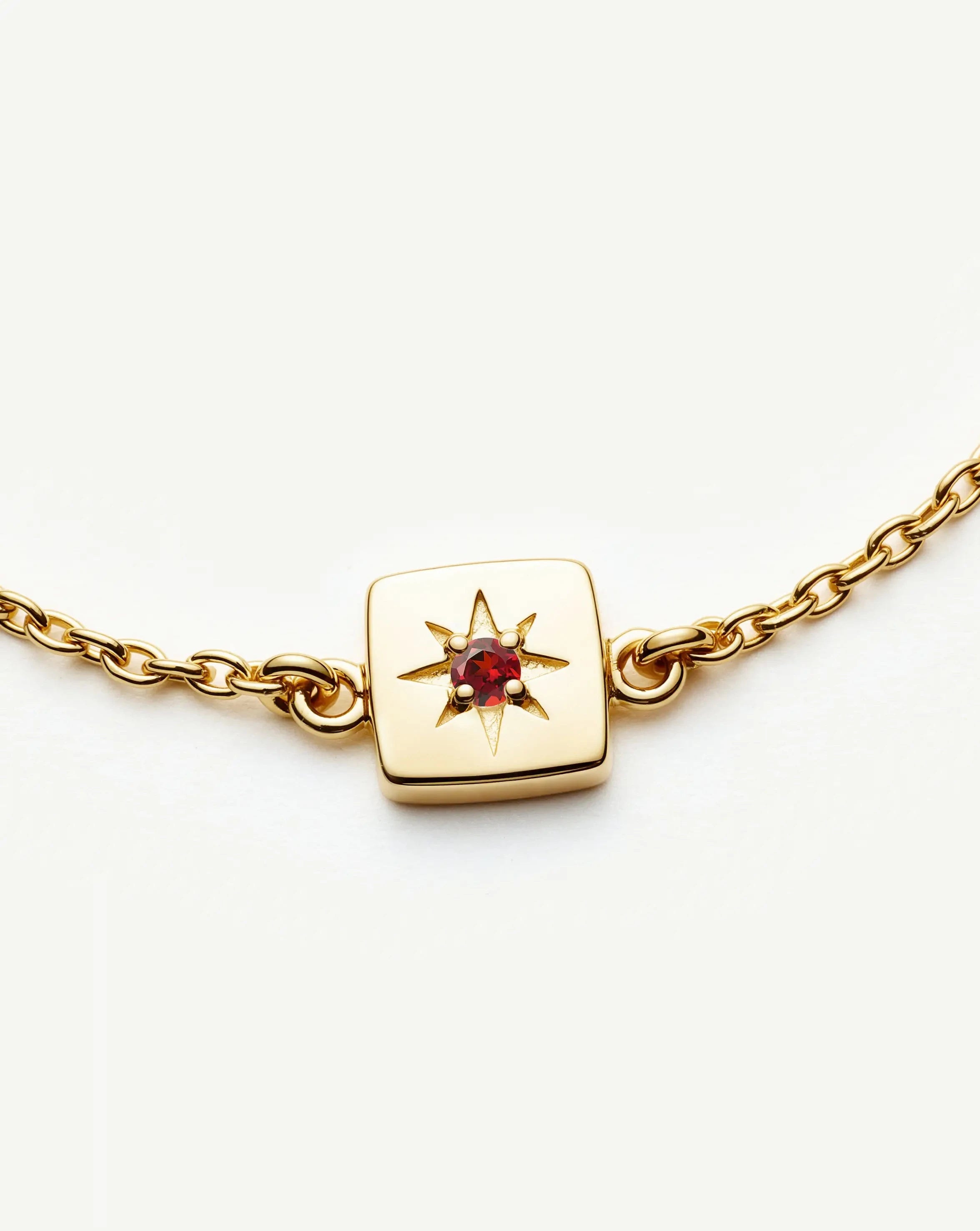 Missoma January Birthstone Slider rannekoru granaatti säädettävä